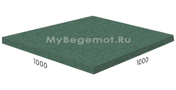 Резиновая плитка на пазлах RUBBLEX SPORT, 100x100 см, зеленая